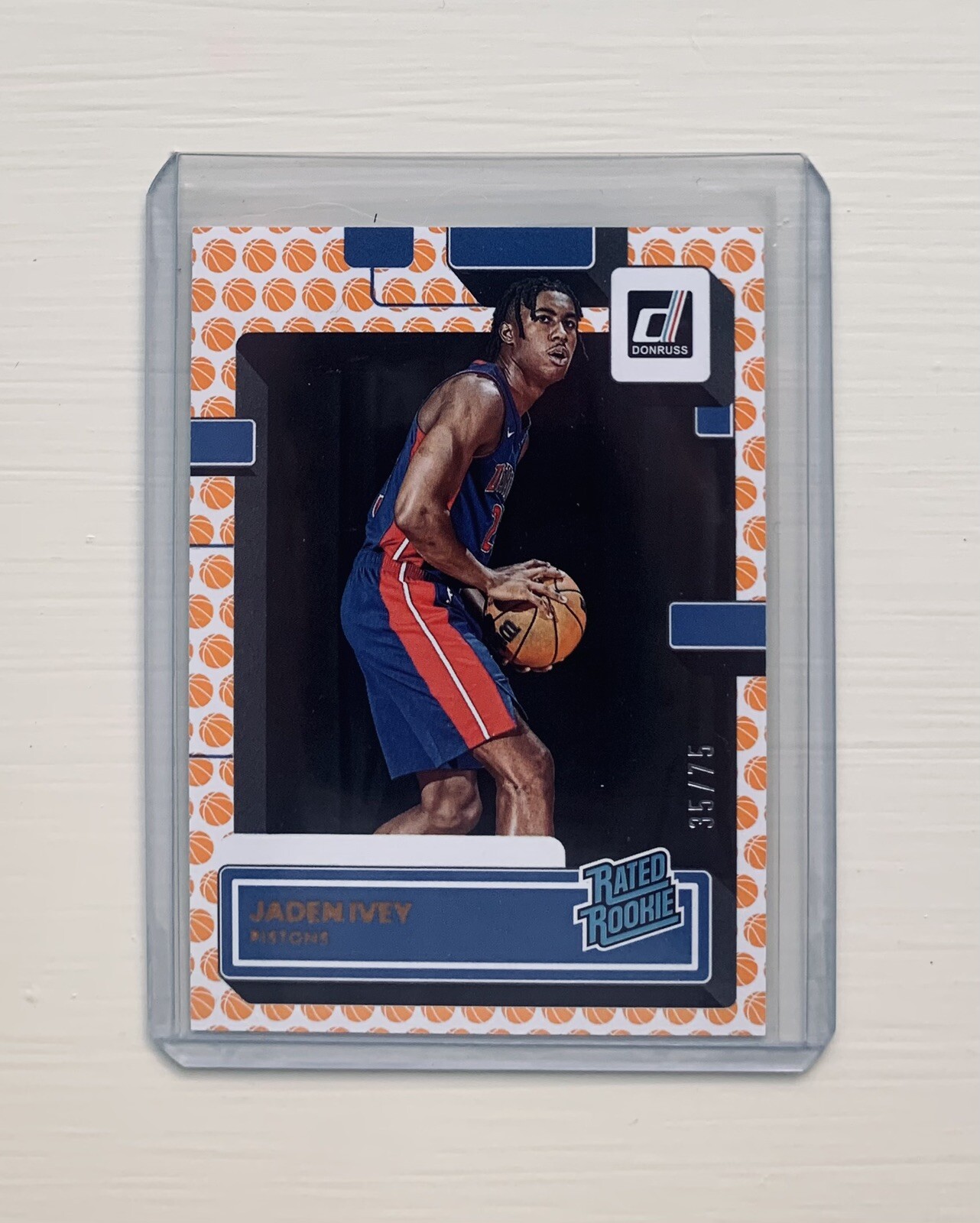 2022-23 Donruss, Jaden Ivey, Rated Rookie Basketball 35/75, Detroit Pistons #205
