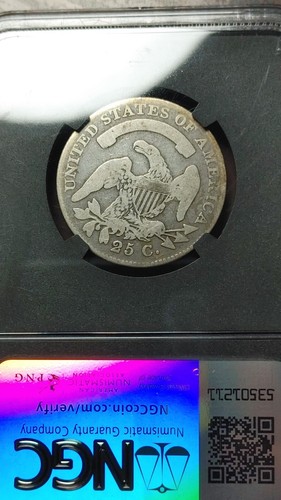 1825/4 Capped Bust Quarter Dollar 25C Vault Box Series 5 Black Core NGC G4 4211 - Picture 4 of 5