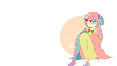 Anime simple background girls sitting glasses heart CCG Gaming Mat Desk