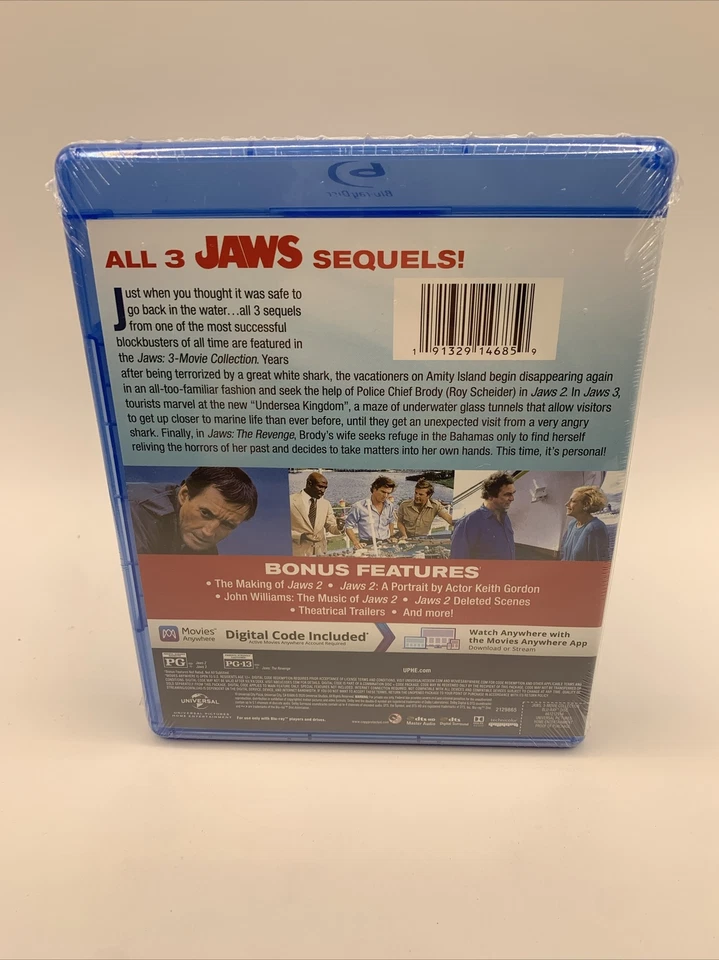 Jaws: 3-Movie Collection NEW Blu-Ray + Digital Copy 3 Pack *Factory Sealed* Foto 2 de 2