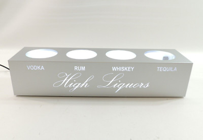 HIGH LIQUORS Lighted Bar Bottle Display Box Vodka Rum Whiskey Tequila