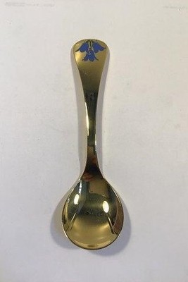 Georg Jensen Annual Löffel 1990 Vergoldet Sterlingsilber Mit Emaille