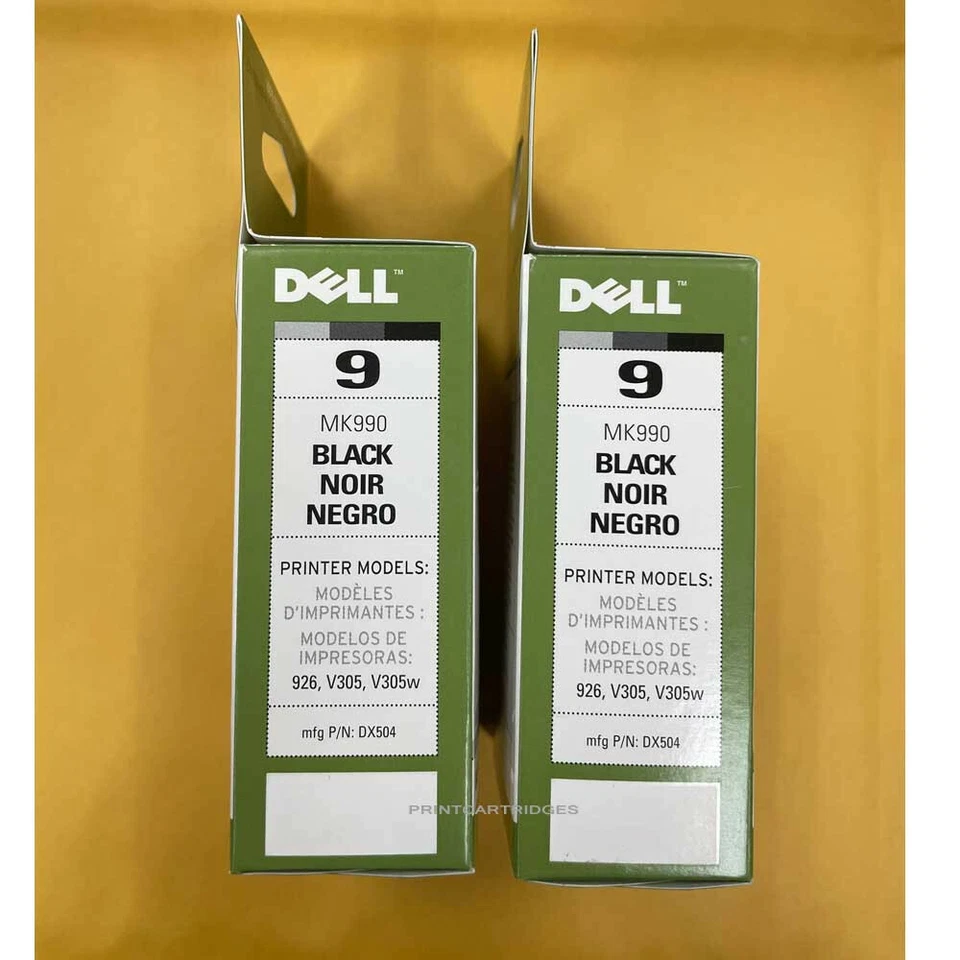 2-pack Genuine Dell 9 Black MK990 Ink Cartridges For 926 V305 V305w Printers - Image 2 of 4
