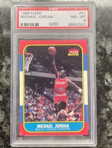 michael jordan fleer rookie card psa 8