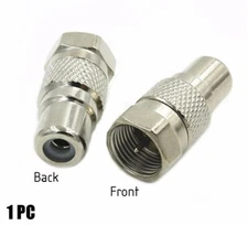 F-Type Male Coax Coaxial to RCA Female RF Adapter Adaptor Plug Jack Connector