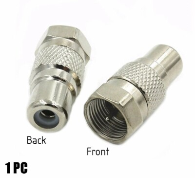 F-Type Male Coax Coaxial to RCA Female RF Adapter Adaptor Plug Jack Connector