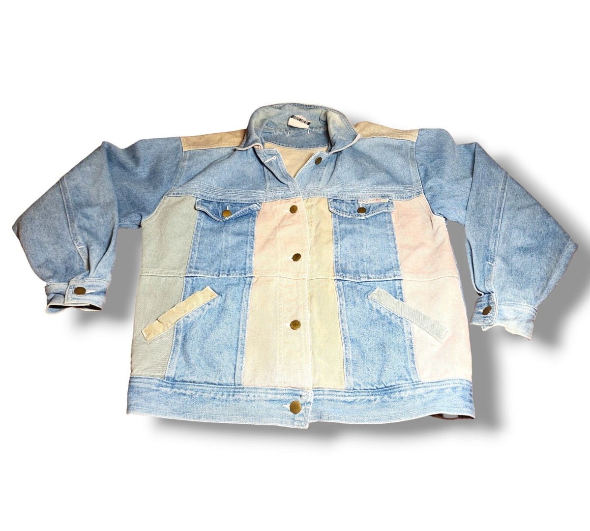 ジャケット・アウター 90s vintage Design denim jacket Vintage 90s TOGETHER jean jacket Tall Med unisex patchwork