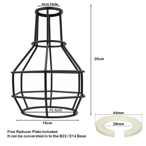 Metal Wire Cage Easy Fit Lampshade Hanging Lamp Shade Vintage Ceiling Lightshade - Picture 157 of 261
