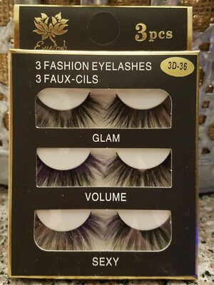 3D Faux Mink False Eyelashes Handmade 3 Pairs 2 Styles - **NEW**