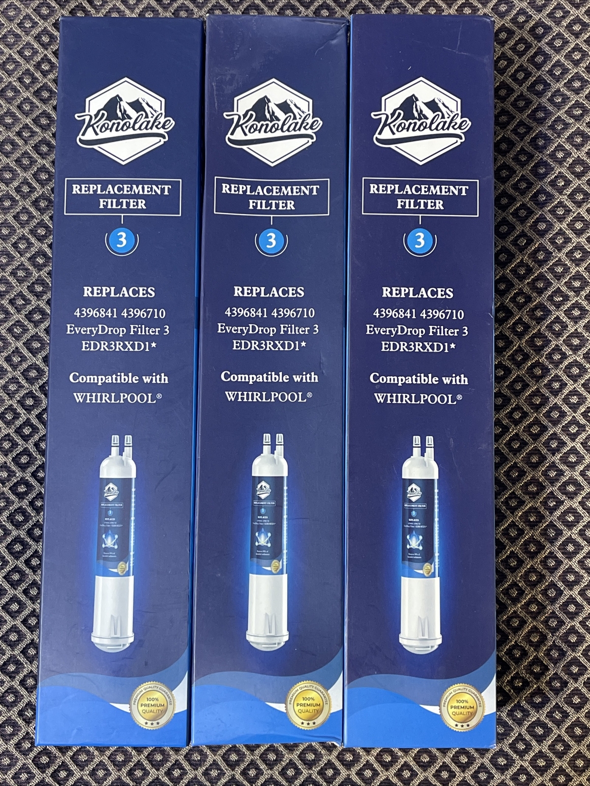 Konolake Refrigerator Water Filter Cap Replacement Filter, 3 Pack eBay