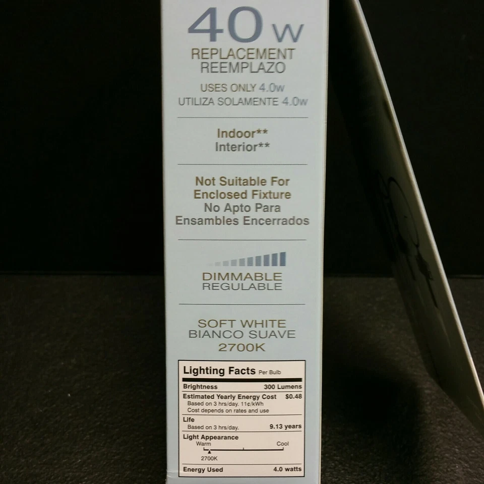 Kichler Decorative Collection 40-Watt Clear B10 LED Light Bulb w/Medium Base - Image 4 of 4