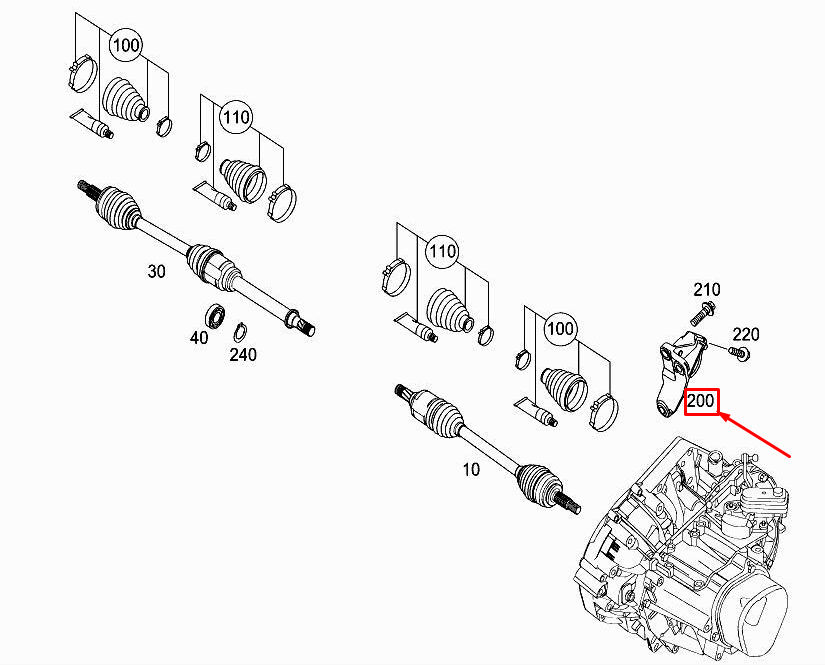 MERCEDES-BENZ CITAN W415 Front Shaft Bearing Bracket A4153600235