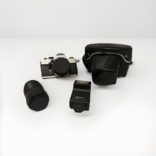 Boxed Praktica MTL5B Film Camera with Case Flash and Additional Lens Untested