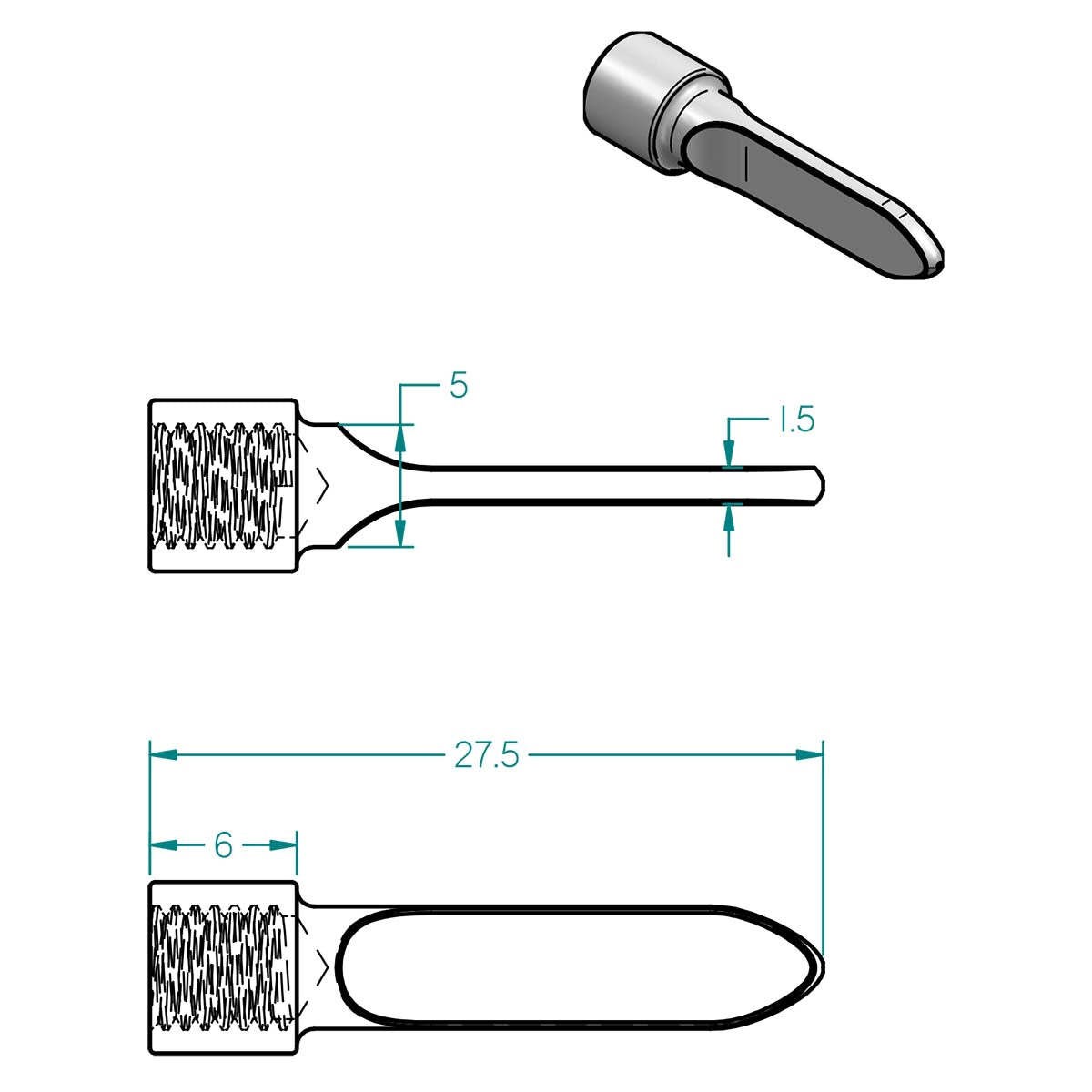 Spatule à cire Adece 5 x 20 mm pour éviter les bavures sur cuir