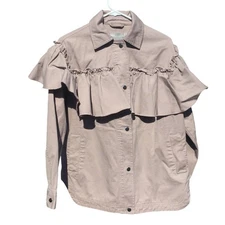 ASOS Womens Jacket Size 4 Pink Cape Western Boho Southwest Cotton Prairie Cowboy