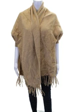 Source Unknown Womens Fringe Edge Open Front Shawl Cardigan Top Brown Size OS