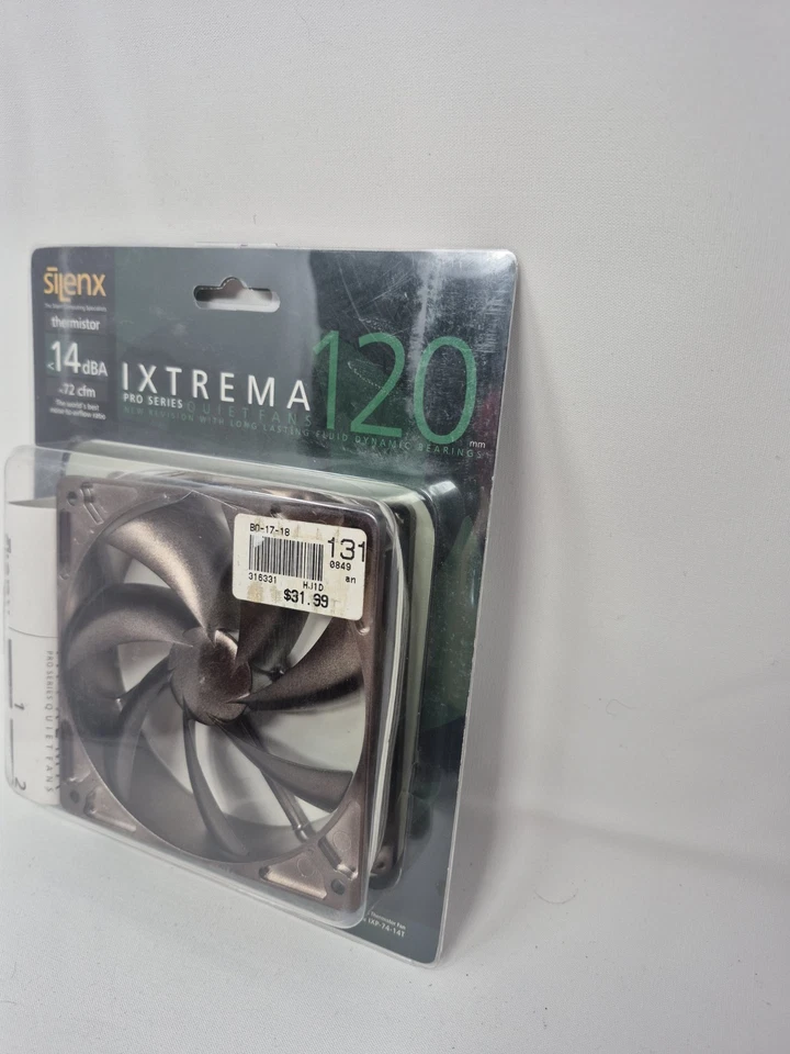 Silenx iXtrema Pro Series "Quiet Fans" 120mm x 25mm Thermistor Fan w/ Screws New - Image 4 of 4