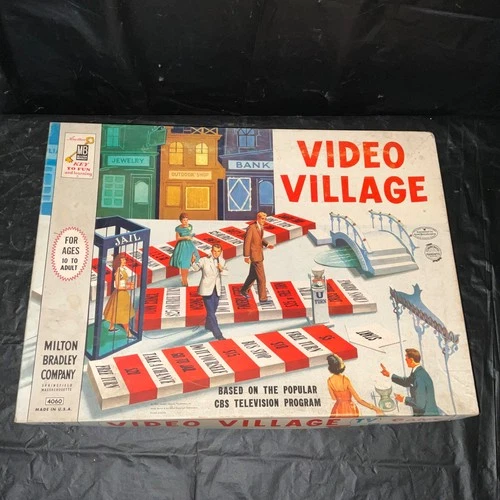 Vintage 1960  Milton Bradley Video Village Board Game 2+ Players - 10 Yr +