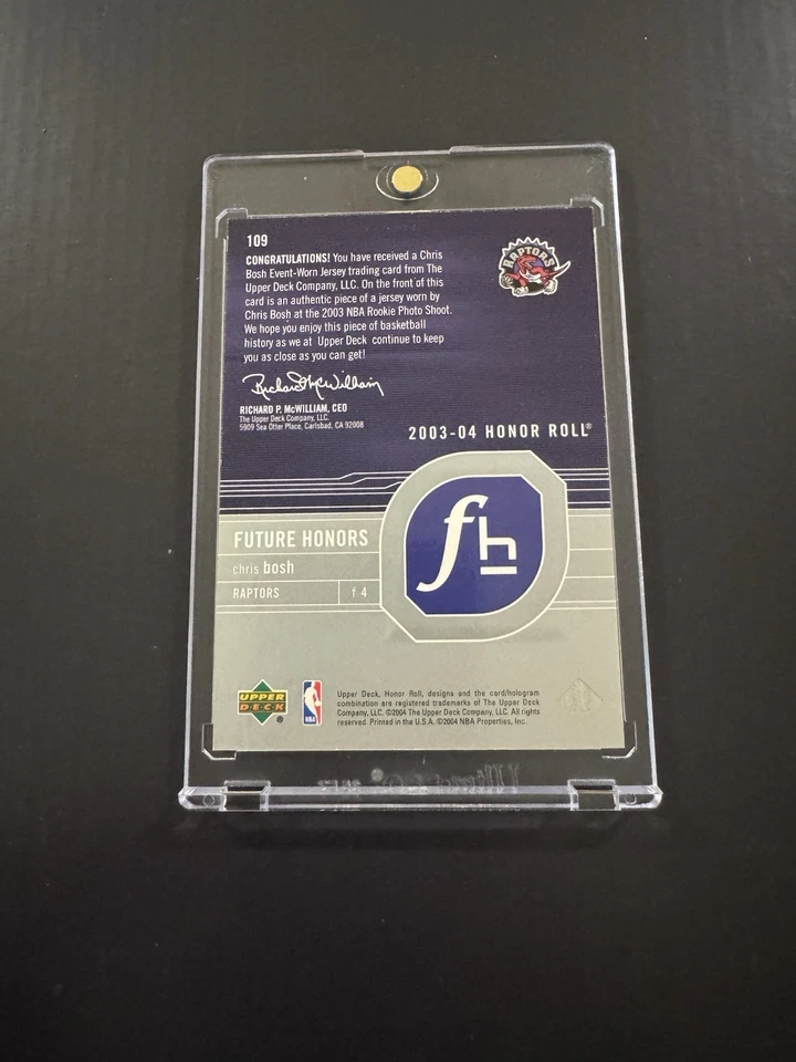 2004 Upper Deck Chris Bosh Honor Roll #109 Jersey Card 163/499 - Image 2 of 2