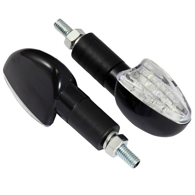 Bike It Spear LED Motorrad Blinker Motorrad schwarz langer Vorbau Blinker