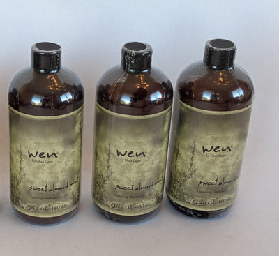 3ps WEN Chaz Dean SWEET ALMOND MINT Original Cleansing Conditioner 16oz Sealed