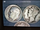 Barber Dime, Roosevelt Dime, Mercury Dime - 3 Coin Set