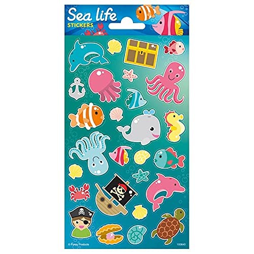 ЗАБАВНЫЕ ТОВАРЫ, 100640 морских наклеек, Разноцветные