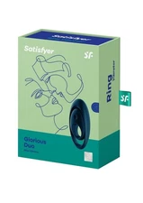 Satisfyer Glorious Duo Silicone Vibrating Cock and Ball Ring - Blue