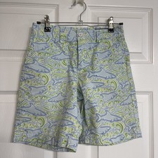 Vineyard Vines Green And Blue Shark Print breaker Shorts size 10