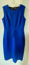 Elie Tahari Cobalt Blue Sleeveless Sheath Dress Size 6 Tailored Work Cocktail