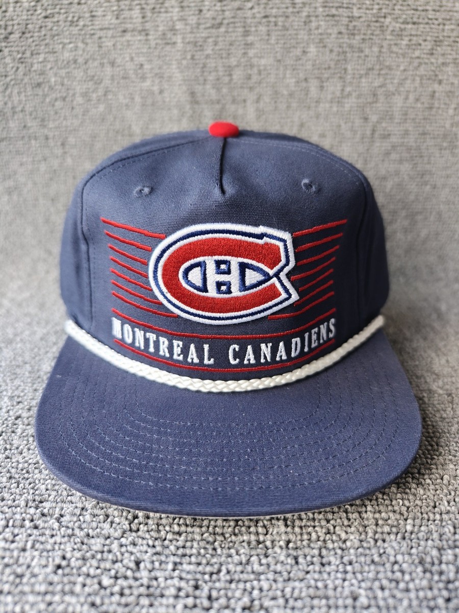 Mitchell & Ness Montreal Canadiens NHL Navy Rope Snapback Hat Flat Brim Cap New