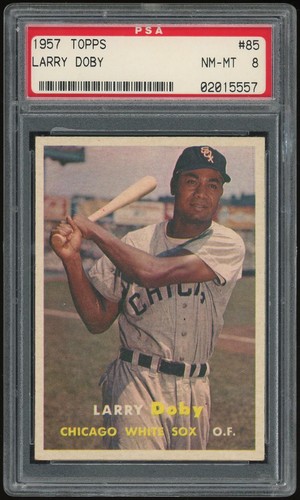 1957 Topps #85 Larry Doby PSA 8 *5557