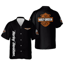 HARLEY DAVIDSON CUSTOM NAME BLACK BUTTON SHIRT Glen