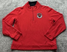 Utah Utes Sweatshirt Womens Large Red NCAA Football Quarter Zip Pullover PINK