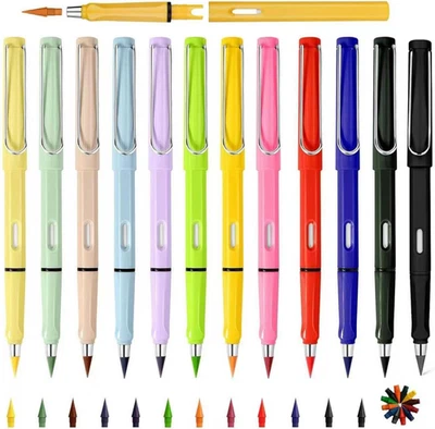 Zauber Bleistifte 12 Stück mit Wechselköpfen Ewige Buntstifte Radiergummi