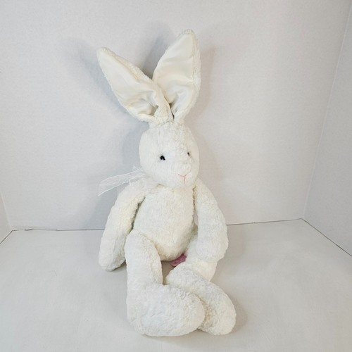 Russ Berrie Camellia White Bunny Plush Long Eared Rabbit Easter Stuffed Animal