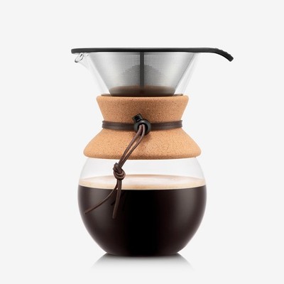 Bodum 34oz Pour Over Coffee Maker, High-Heat Borosilicate Glass 34oz, Cork 