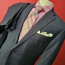 CORNELIANI - WINDOW PANE PLAID 2-PIECE SUIT - Super Fine Wool 17,25 Microns