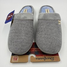 Dearfoams Sleet Grey Memory Foam Clog Slippers Women XL 11-12 New