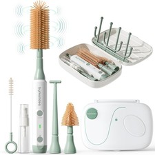 Baby Bottle Brush Cleaner, 8-in-1 Travel Kit with Storage Box, Food-Silicone,...