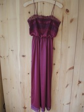 vintage, Nachtkleid, -hemd, ILGWU, Flair, bordeauxrot, Nylon, griechischer Stil