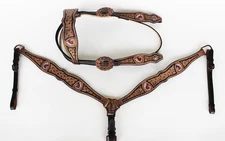 Horse Bridle Western Leather Headstall Breast Collar 78147B