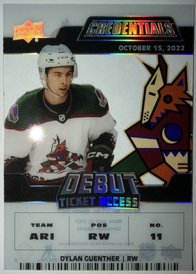 2022 Upper Deck Credentials Debut Ticket Access Acetate /249 Dylan Guenther