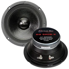 (2) AMERICAN BASS SQ 65CBX 6.5" PRO CAR AUDIO MID RANGE SPEAKERS 8-OHM (1 PAIR)