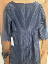 J.CREW Navy Blue Satin V-Neck A-Line Knee Length Dress Size 8