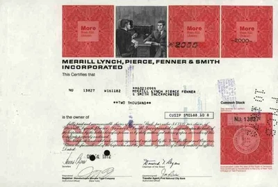 Merrill Lynch & Co. 1972 New York Wall Street Bank of America London own Shares - Bild 1 von 2
