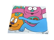 Keith Haring Sesame Street Production Cels Count To 10 Original Hand Painted Cat