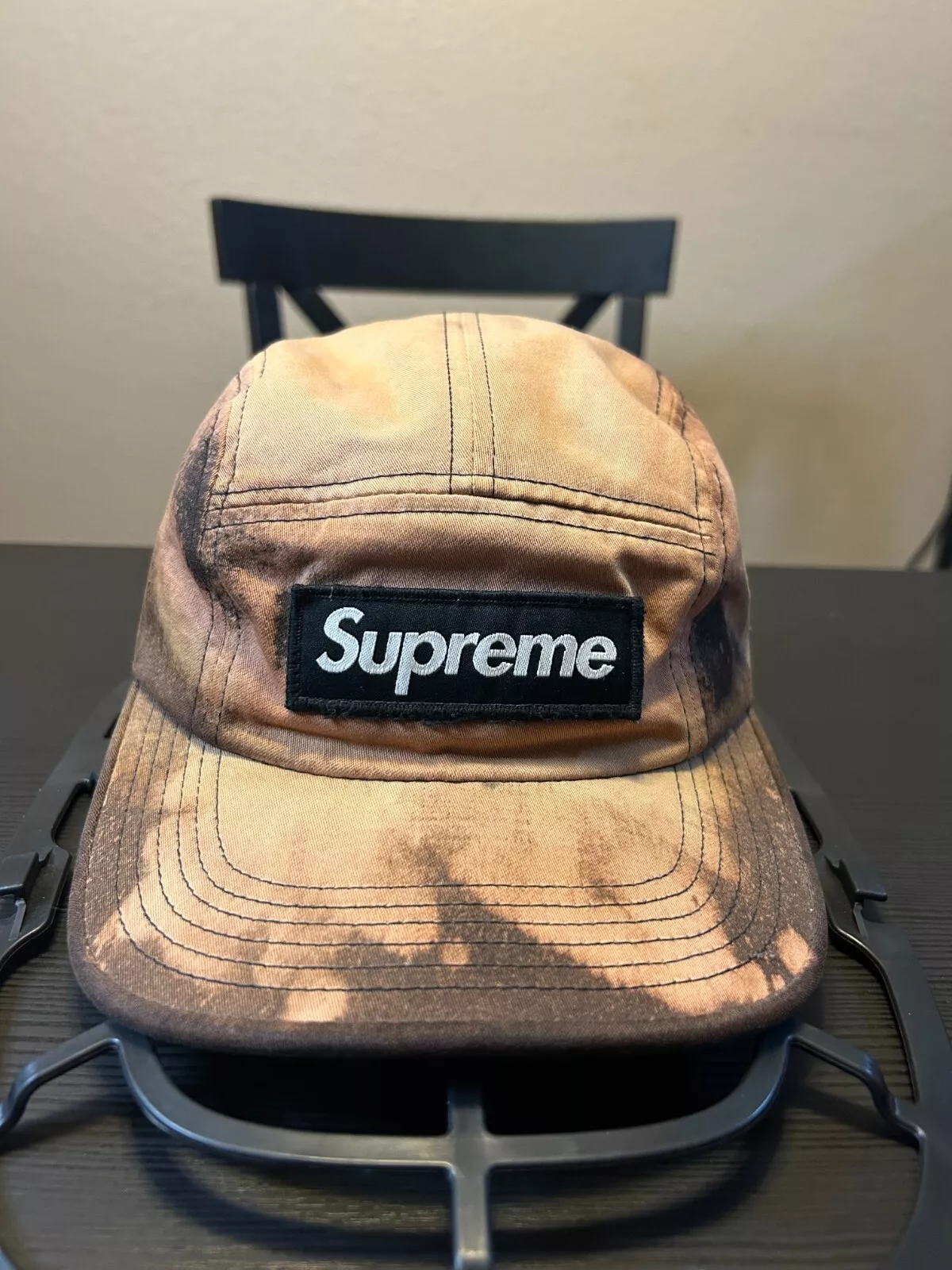 RARE Casquette Supreme Camp Teinte à l'eau de Javel Camo Strapback Chapeau Y2k Streetwear Skate