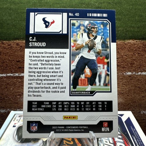 Biglietto Stagione CJ STROUD RC 2023 Panini Contenders #40 Rookie Houston Texans - Foto 2 di 2