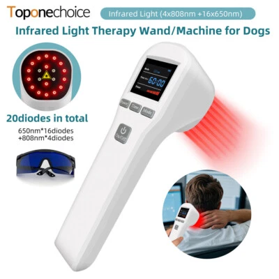 TOPONECHOICE Kalt Laser Therapiegerät Weiß Cold Laser Therapy For Pain Relief LLLT +Glasses
